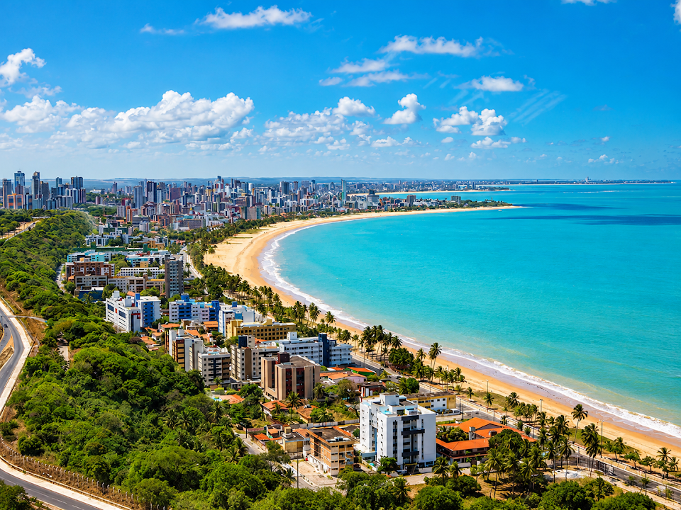 Vista de Tambaú e Cabo Branco, em João Pessoa